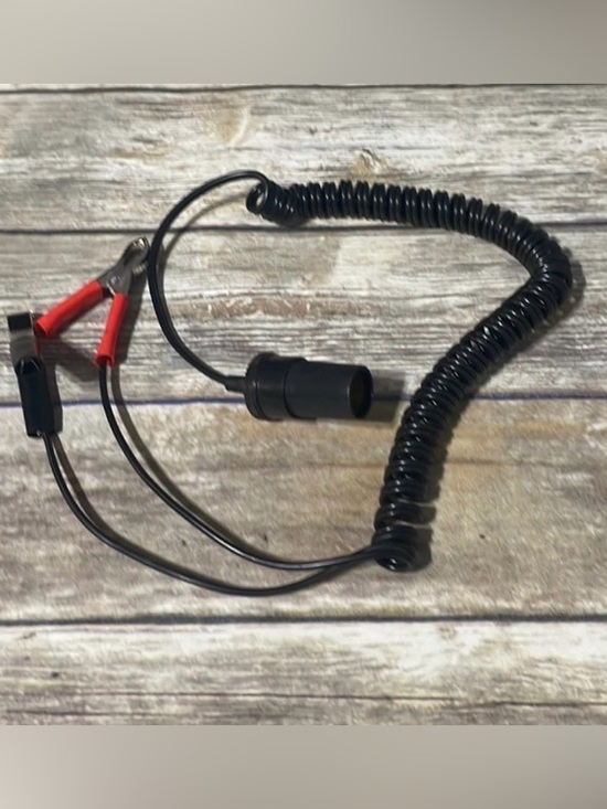 Other - 12 Volt Universal Coiled Power Cord with Alligator Clips & AC Outlet